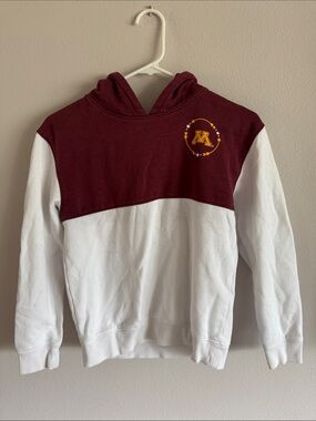 Rivalry Threads Maroon and White Colorblock Hooded Sweatshirt